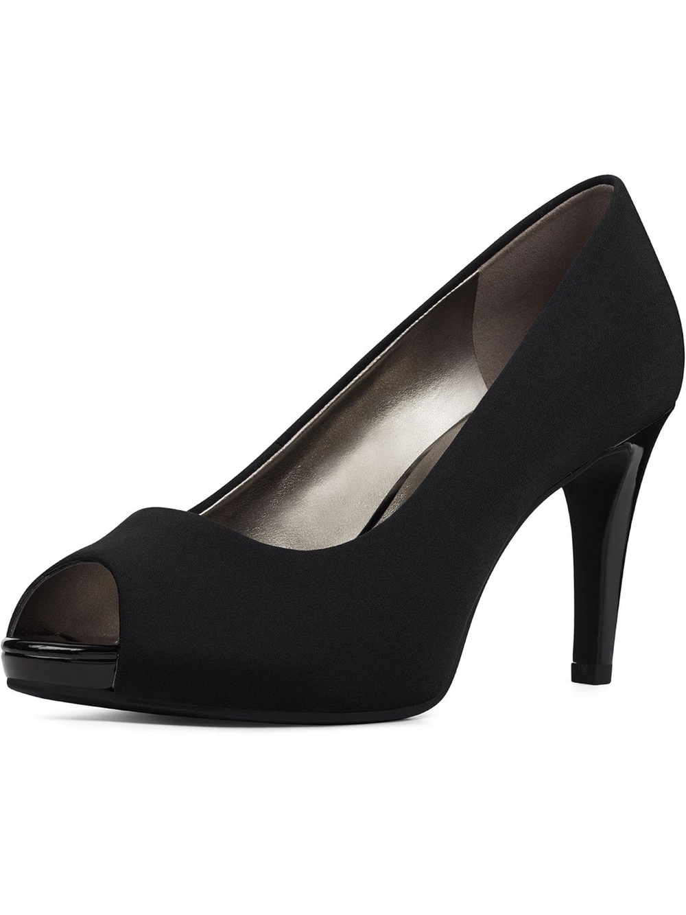 Bandolino Black Peep-Toe Mid Heel Dress Pumps